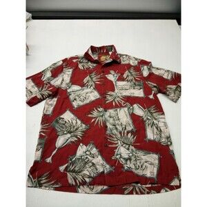 Men's Caribbean Pineapple Short Sleeve Hawaiian Shirt Size M  Floral Button up